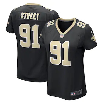 womens nike kentavius street black new orleans saints game 